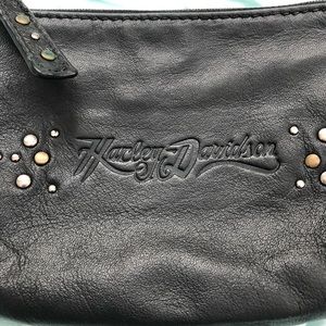 Harley Davidson Black Leather Belt Wallet